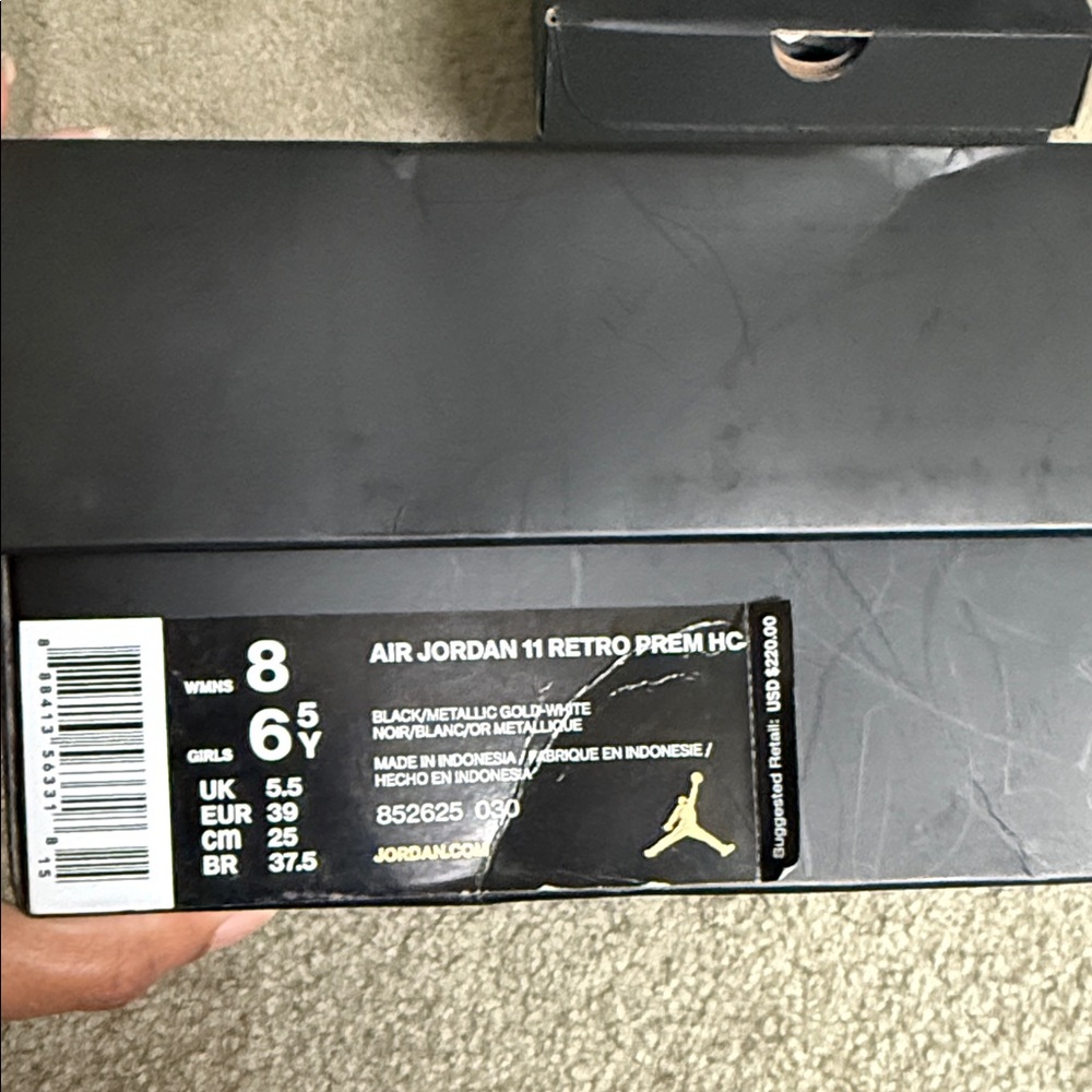 Jordan Women's Sneakers in Black and Gold - Picture 5 of 5